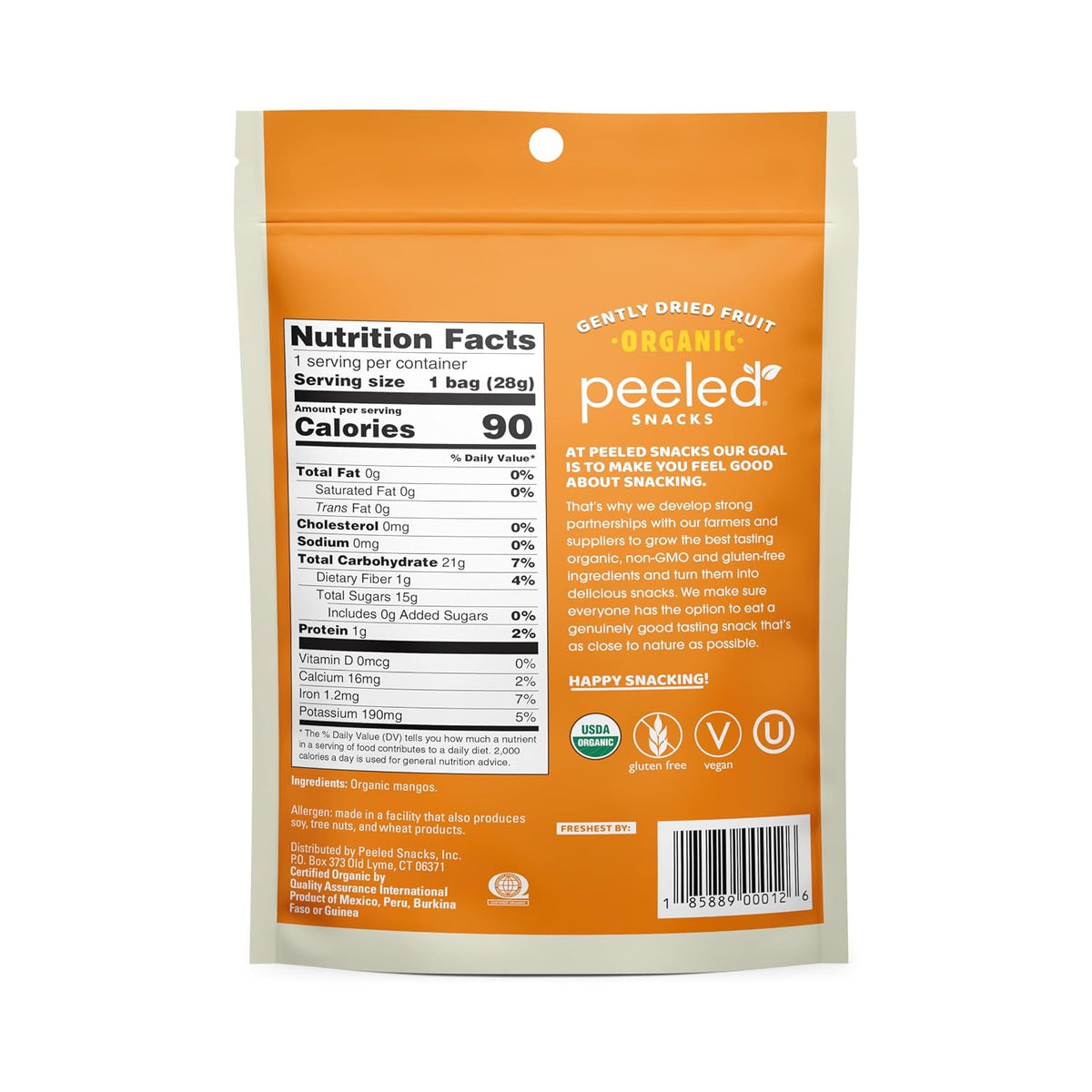 Peeled Snacks Organic Dried Mangoes