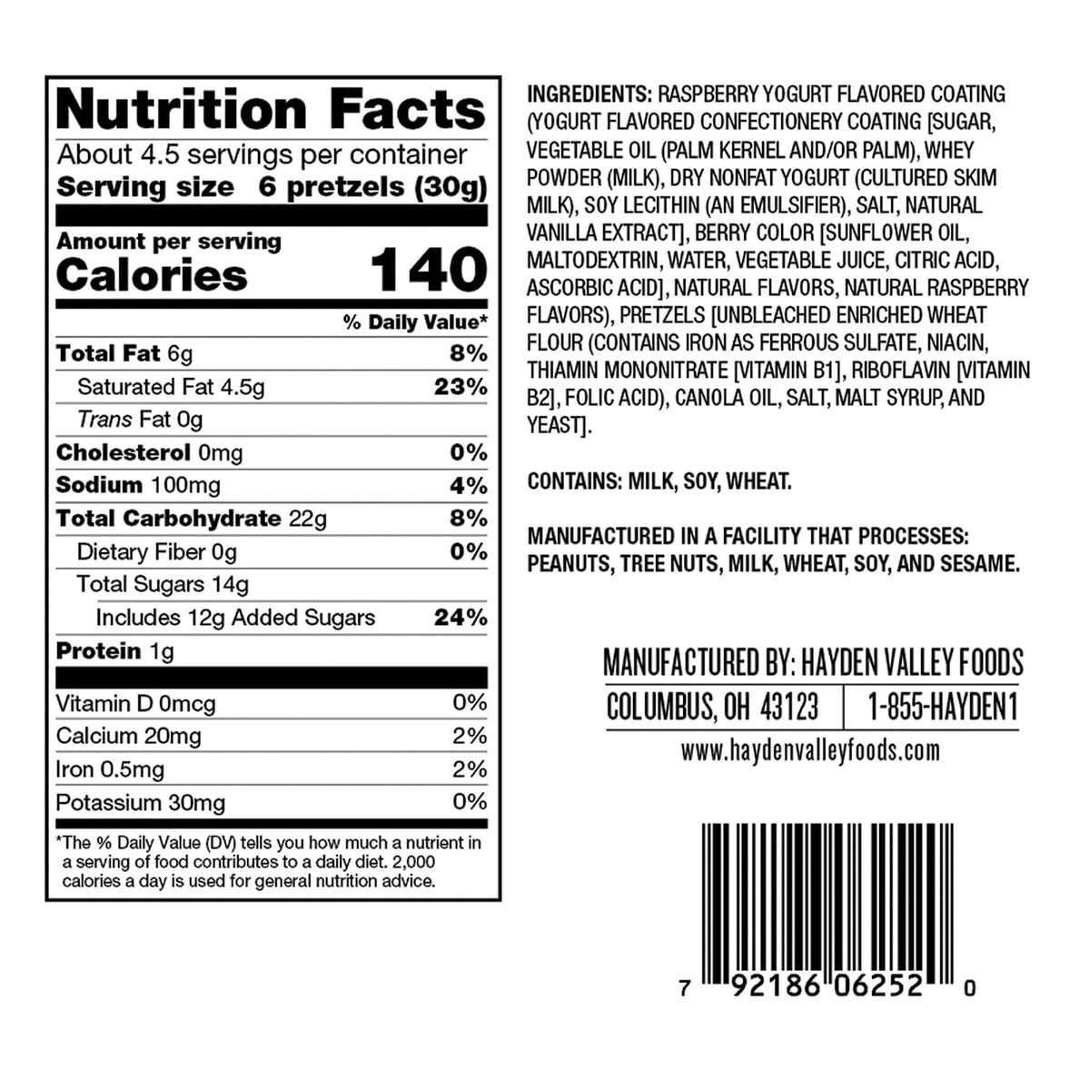 Hayden Valley Foods Yogurt Covered Pretzels