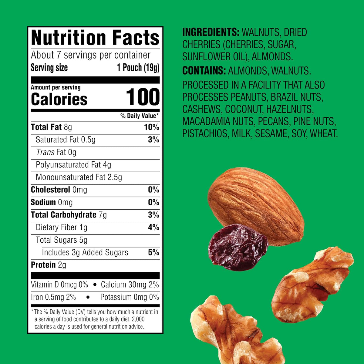 Emerald Walnuts, Almonds and Dried Cherries